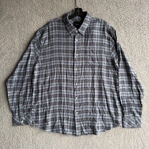 Rails Mens XL Plaid Button Down Shirt Blue Grey Long Sleeve Pocket NWT